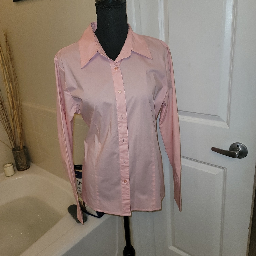 Pink button down blouse (size 14)